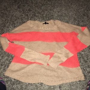 Striped sweater with button accent back size S